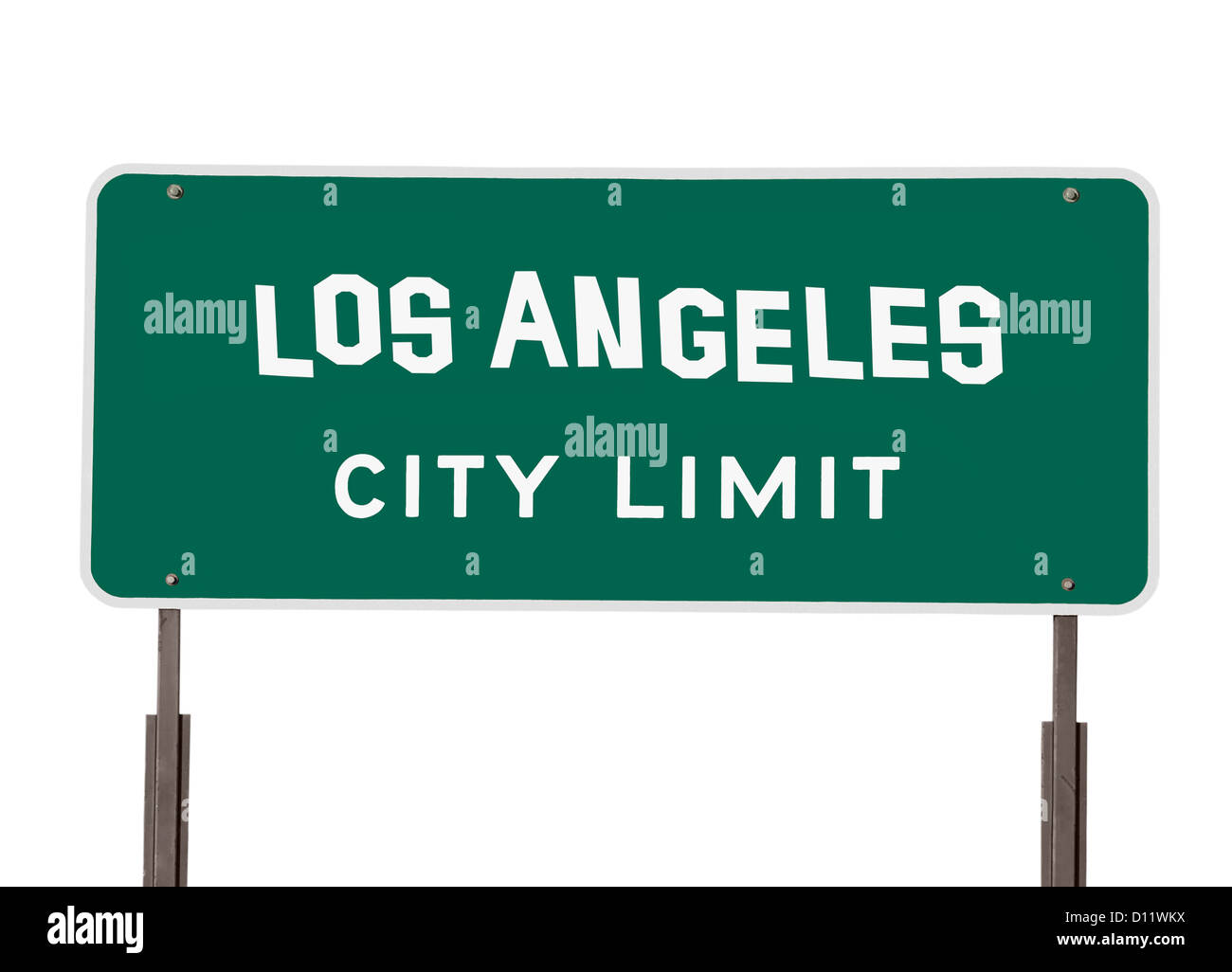 Los Angeles City Limit Sign with Handmade Font Stock Photo