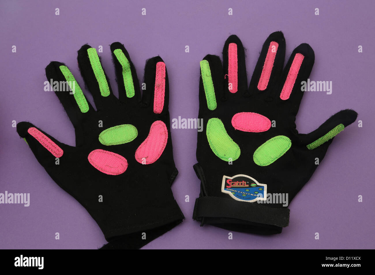 Gloves With Velcro From The Game Scatch Grip Football Stock Photo