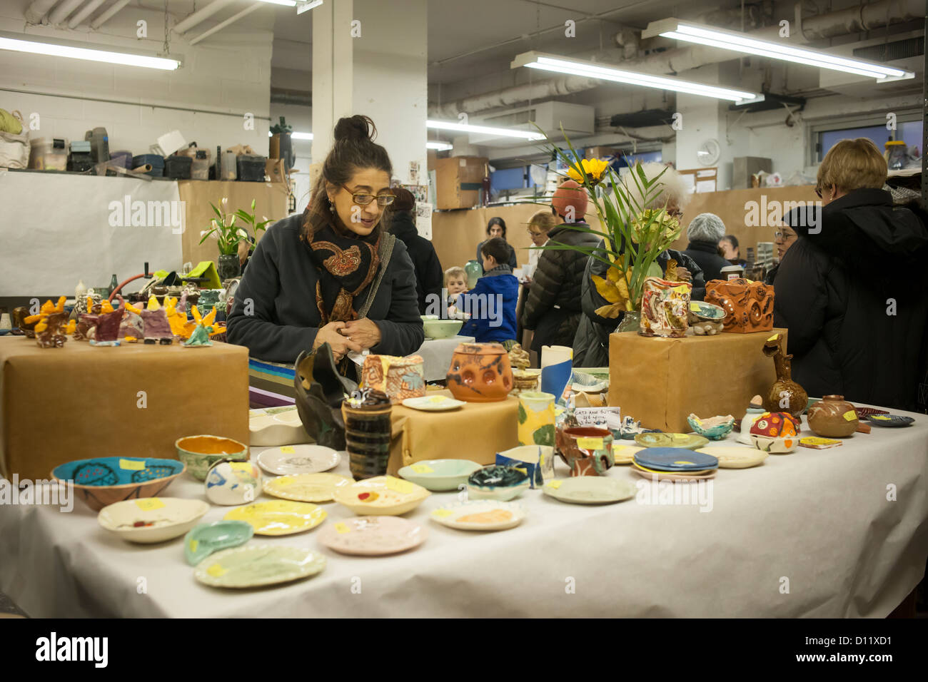 Members of a pottery studio in the New York neighborhood of Chelsea