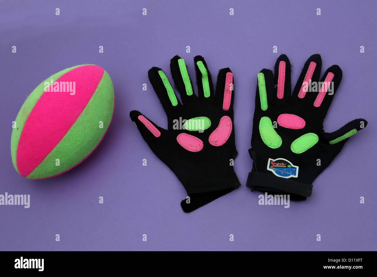 Gloves And Ball From The Game Scatch Grip Football Stock Photo