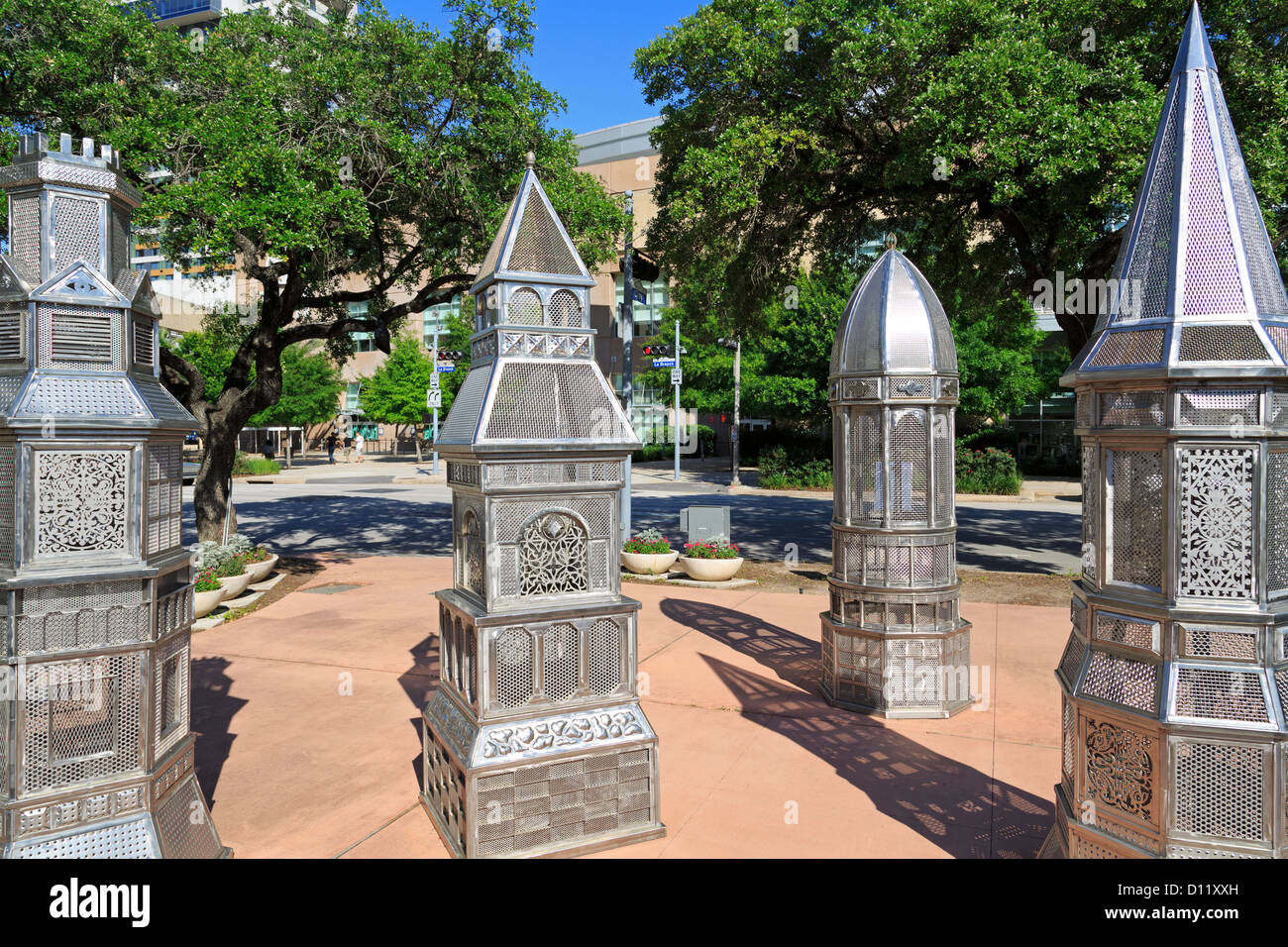 Root Square Heritage Lanterns,Houston,Texas,USA Stock Photo