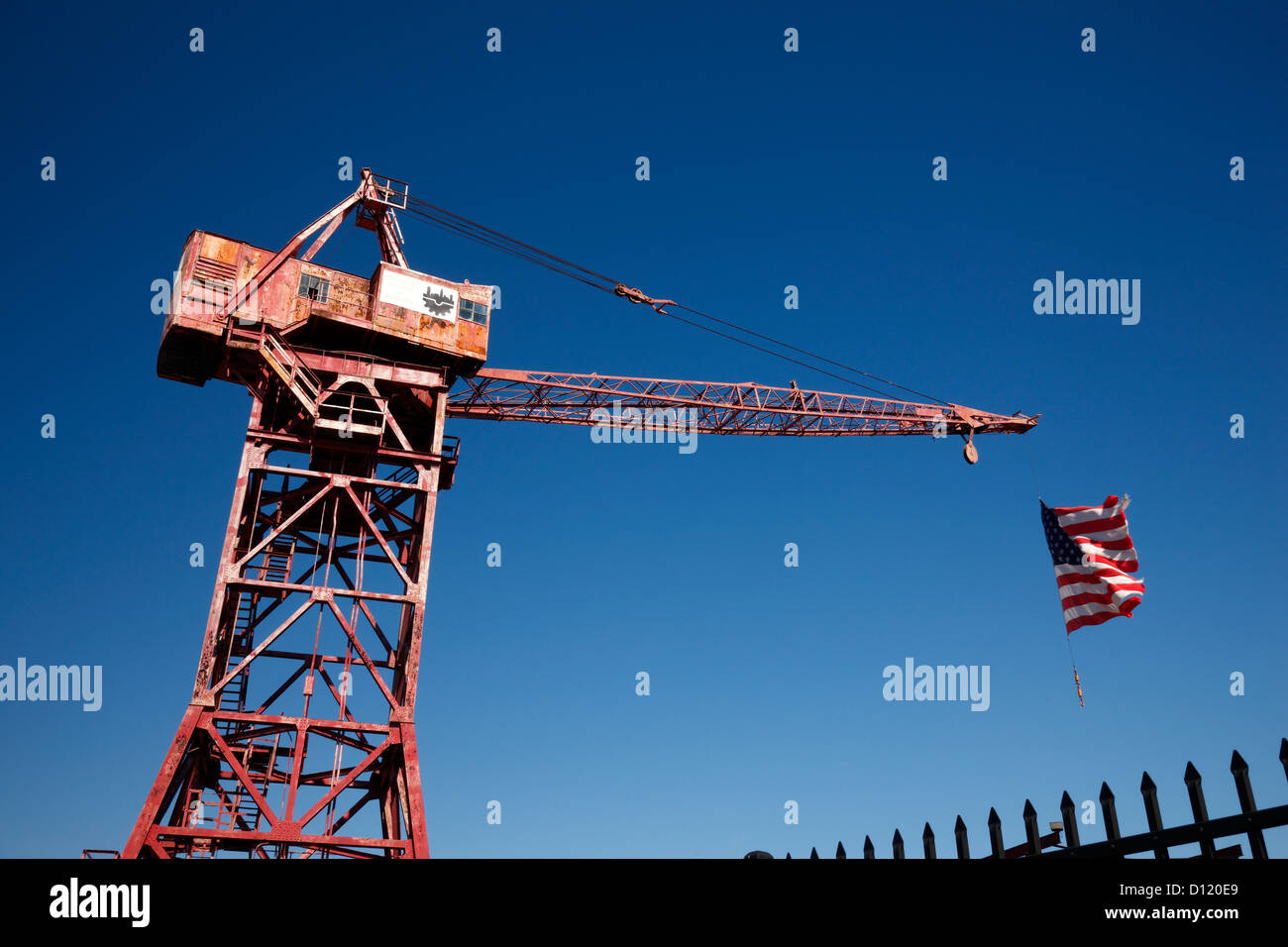 Old Crane in  museum of industry in Baltimore Stock Photo