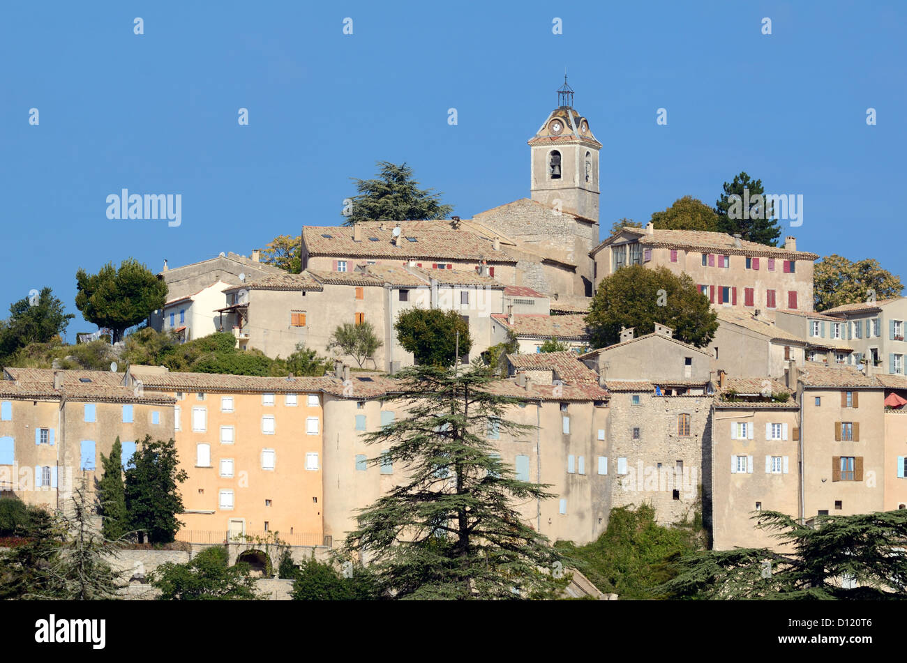 View of Perched Village of Banon in the Alpes-de-Haute-Provence Provence France Stock Photo