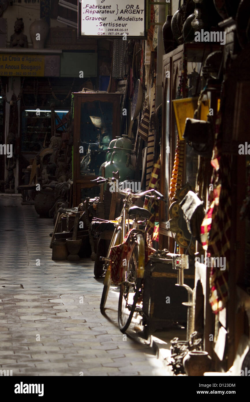 Morocco, Marrakech, Medina, Bicycle Stock Photo