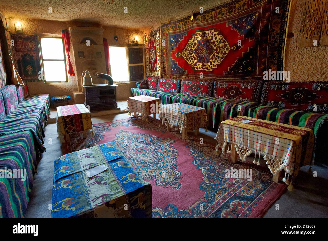 Inside a rock house of Uchisar, Cappadocia Turkey Stock Photo - Alamy