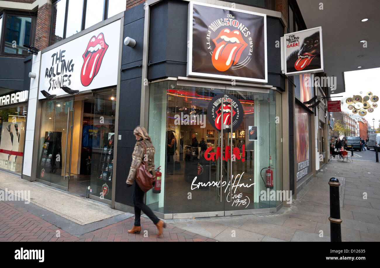 The Rolling Stones Shop commemorating 50 years of the band, Carnaby Street,  London, England, UK Stock Photo - Alamy