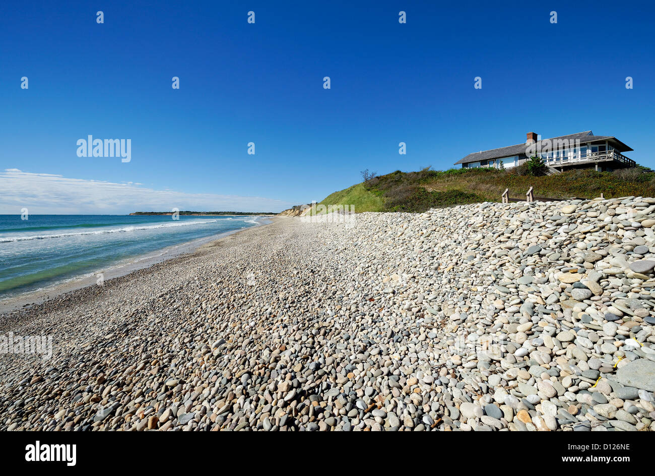 Beach house, Stonewall Beach, Chilmark, Martha's Vineyard Stock Photo