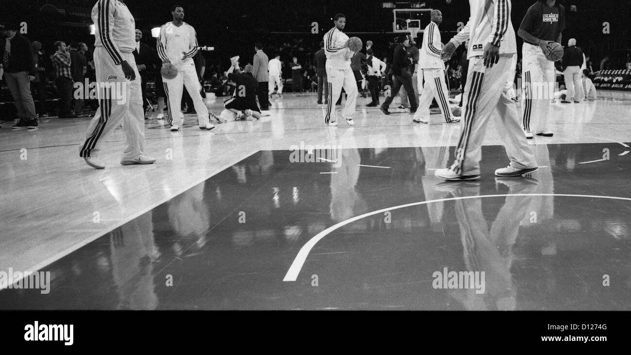 Dec. 5, 2012 - Los Angeles, CALIFORNIA, USA - Los Angeles Lakers get ready for the game against the Indiana Pacers  at the Staples Center in Los Angeles, California on Tuesday 27, November 2012.Indiana Pacers won the game 79 to 77.ARMANDO ARORIZO/PI (Credit Image: © Armando Arorizo/Pi/Prensa Internacional/ZUMAPRESS.com) Stock Photo