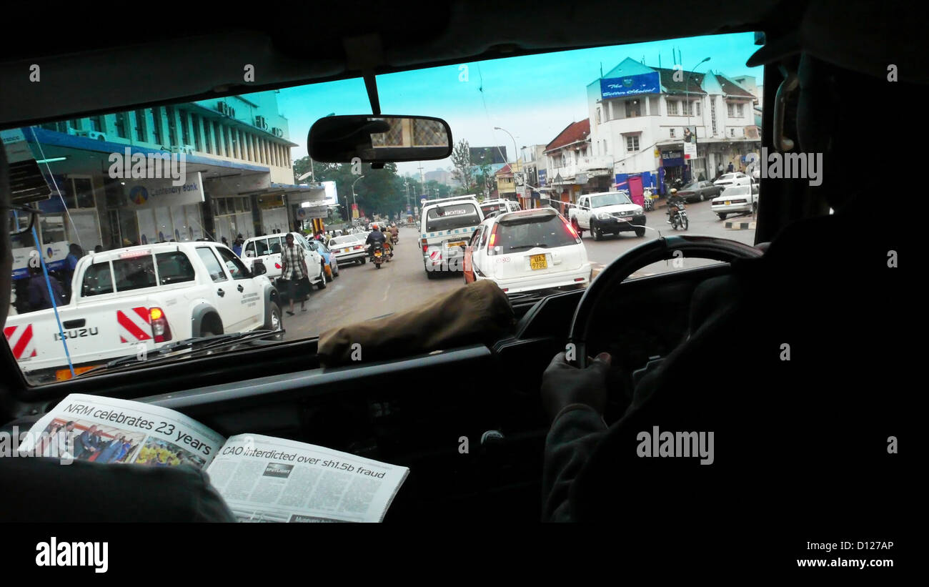 Driving through Kampala, Uganda, East Africa. 27/1/2009. Photograph: Stuart Boulton/Alamy Stock Photo