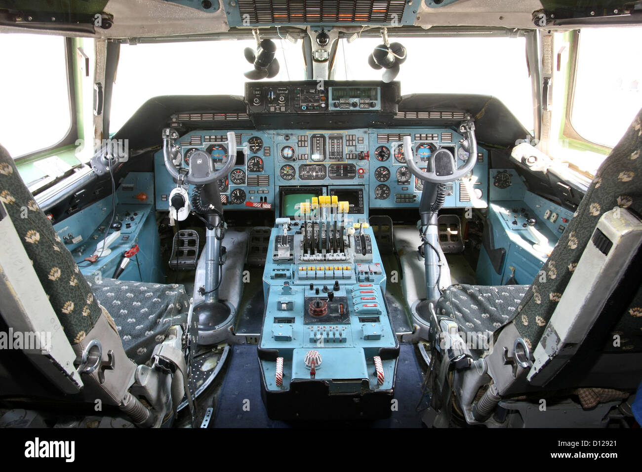 Leipzig, Germany, the cockpit of an Antonov An-225 Mrija Stock Photo