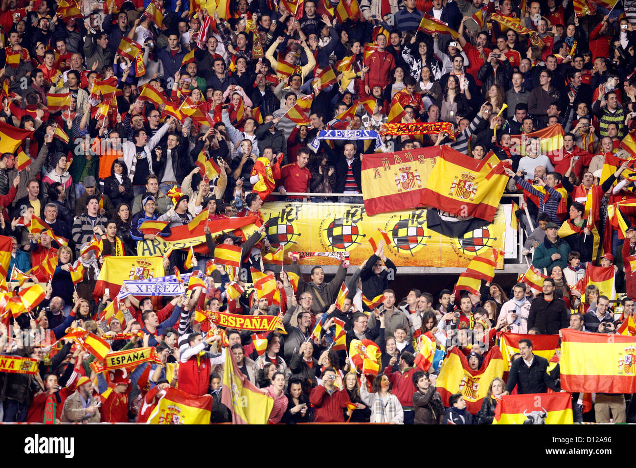Seville, Spain, Spanish football fans Stock Photo Alamy