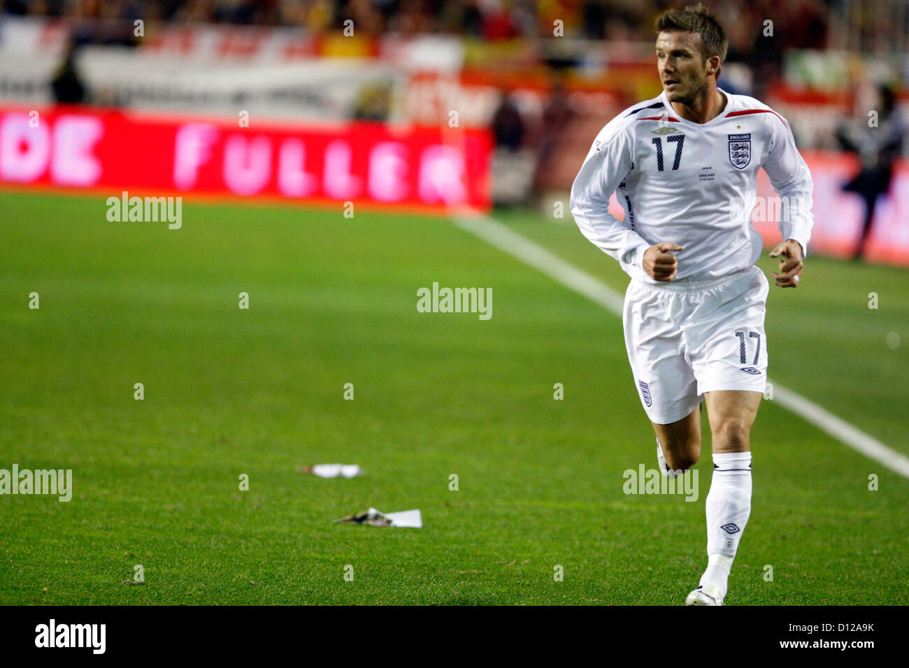 Seville, Spain, David Beckham in a friendly match Stock Photo