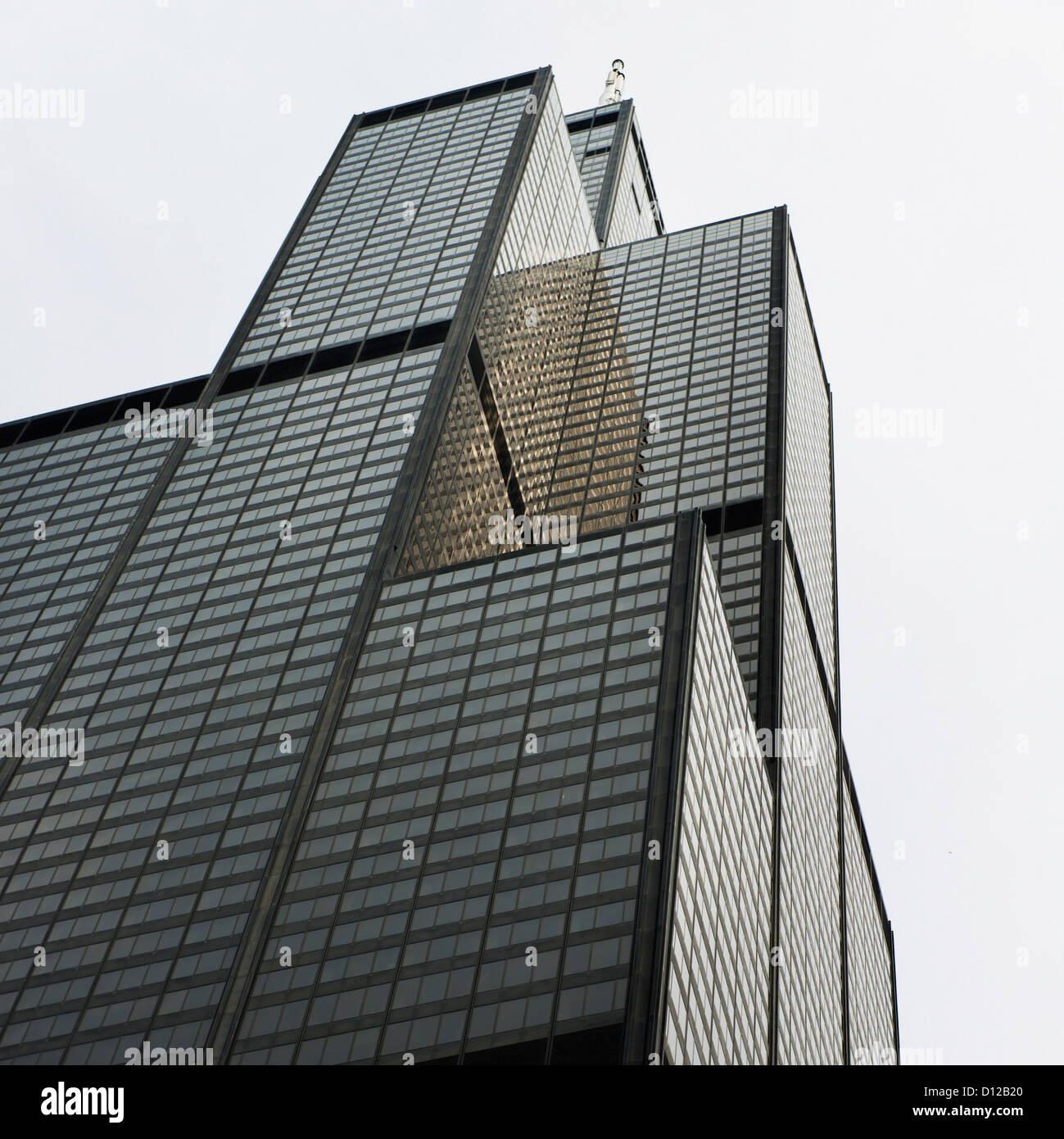 Low Angle View Of An Office Building With Various Levels; Chicago