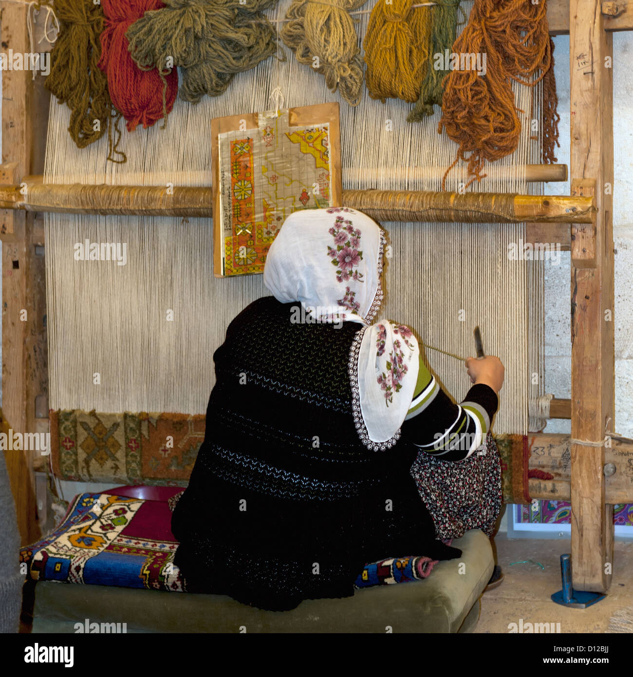 Turkish Woman Making Rug Rug weaving turkey hi-res stock photography and images - Alamy