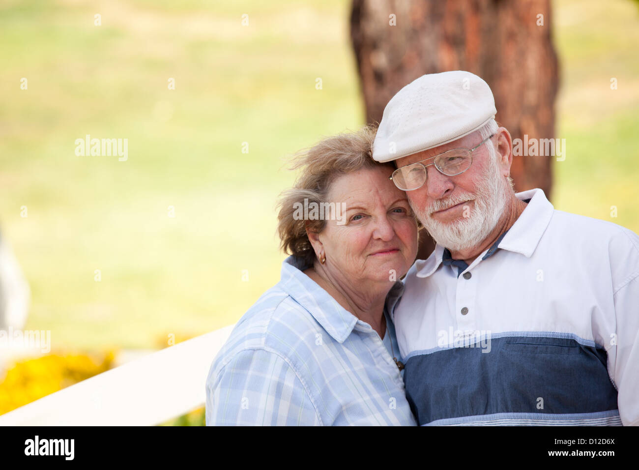 Happy Senior Couple Enjoying Each Other in The Park Stock Photo - Alamy