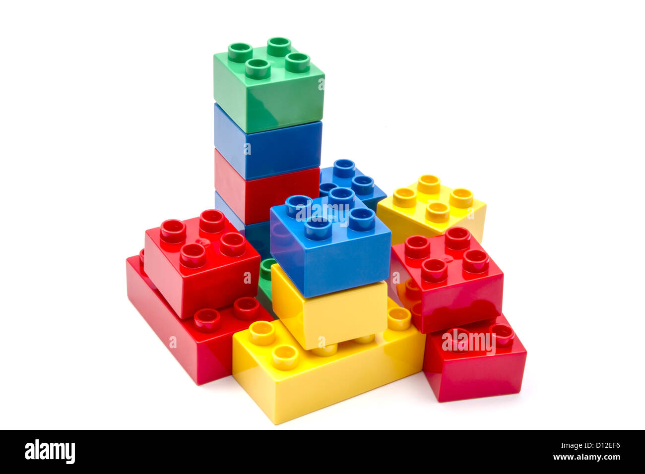 Building blocks closeup on white background Stock Photo