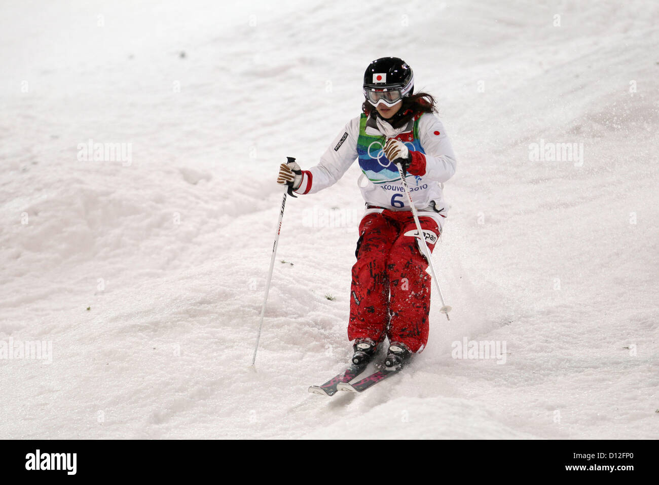 Aiko Uemura (JPN),  FEBRUARY 13, 2010 - Moguls :  Aiko Uemura of Japan during practice session before the women's freestyle skiing moguls final on Cypress Mountain at the Vancouver 2010 Olympics in Vancouver, British Columbia, Canada.   (Photo by Akihiro Sugimoto/AFLO SPORT) [1080] Stock Photo
