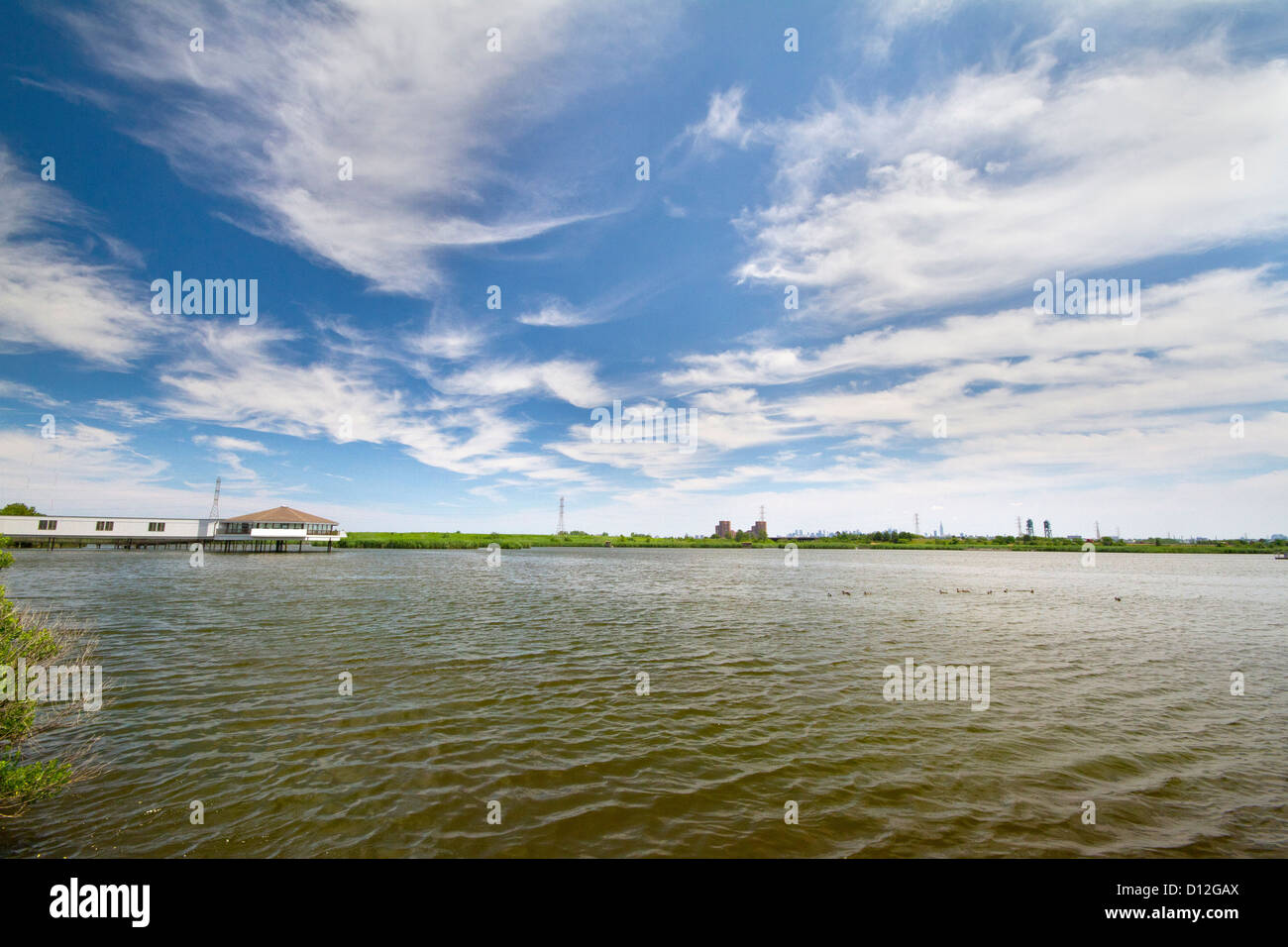 View on the Meadowlands in New Jersey Stock Photo