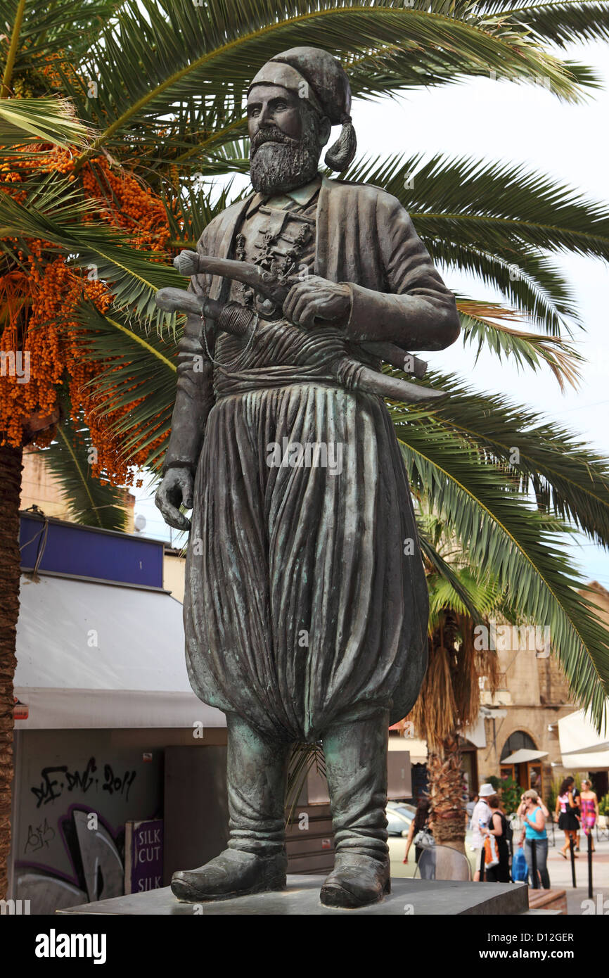 Statue of Anaghnostis Mantakas in Chania on Crete, Greece. Stock Photo