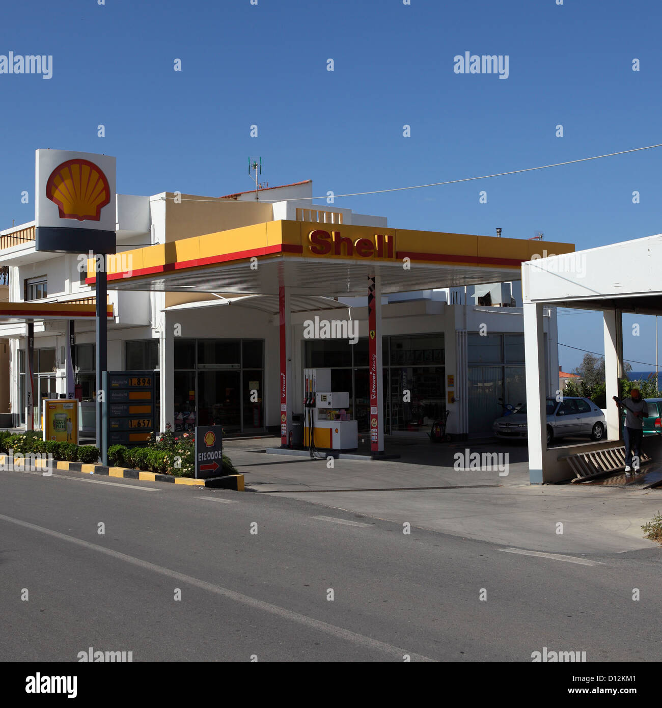 Shell garage at Stavramenos, close to Rethymno on Crete, Greece Stock