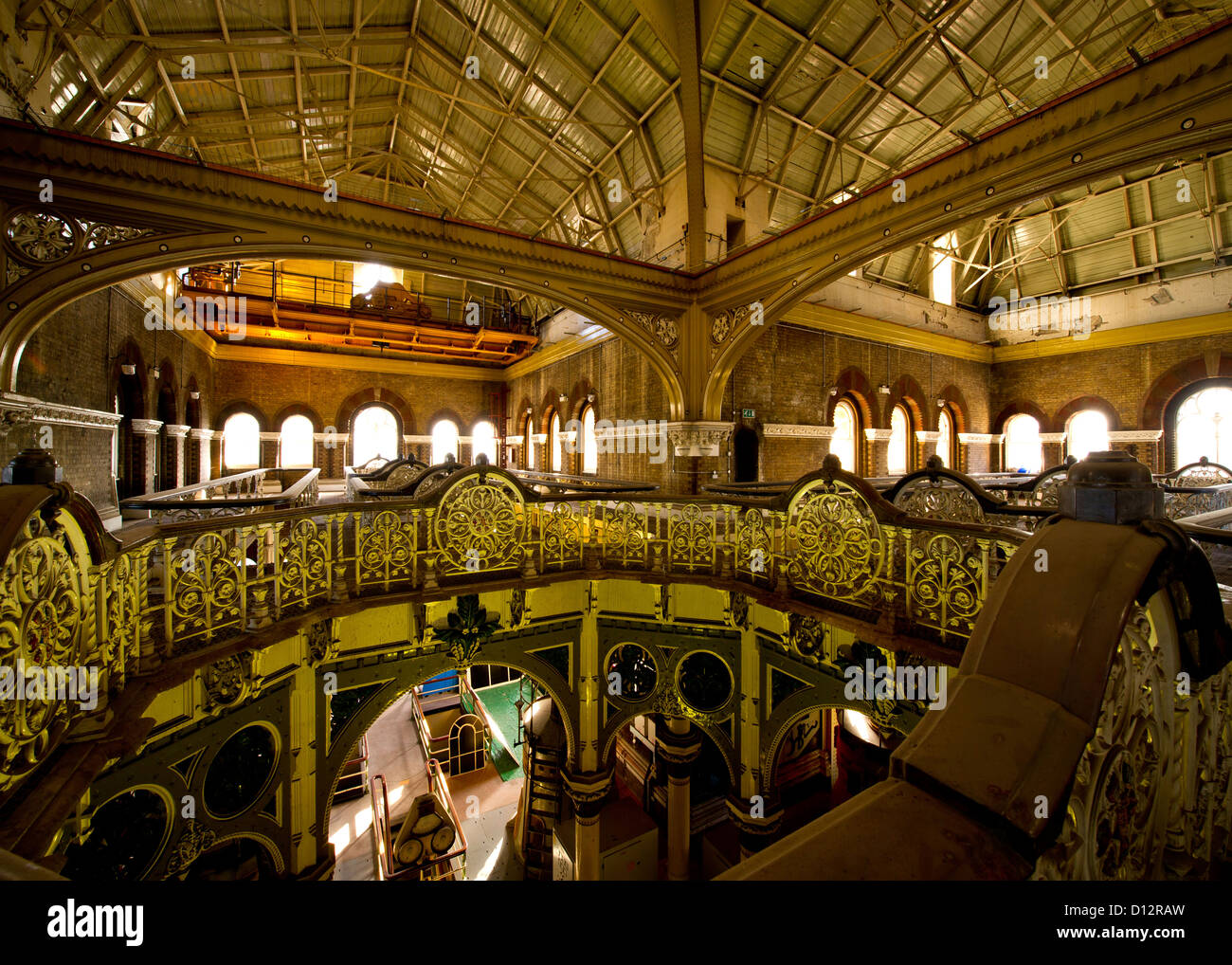 The ornate ironwork of the Abbey Mills Victorian sewage pumping station