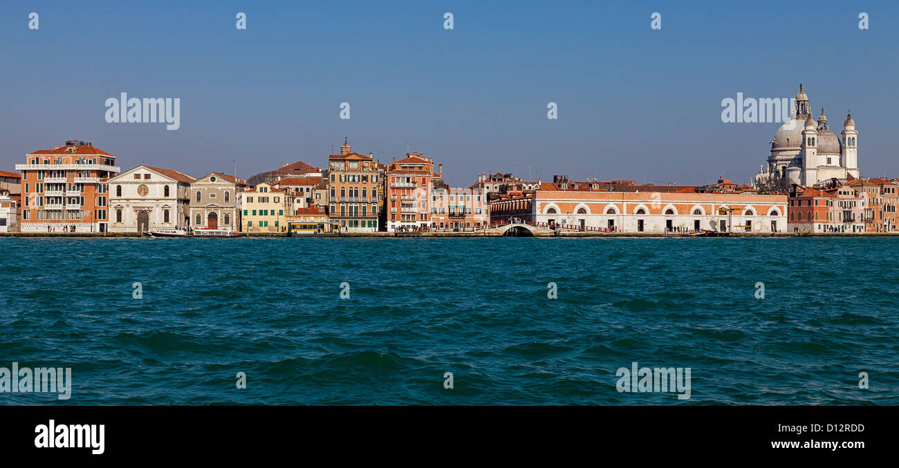 Specific image of traditional houses near the Grand Canal in Venice ...