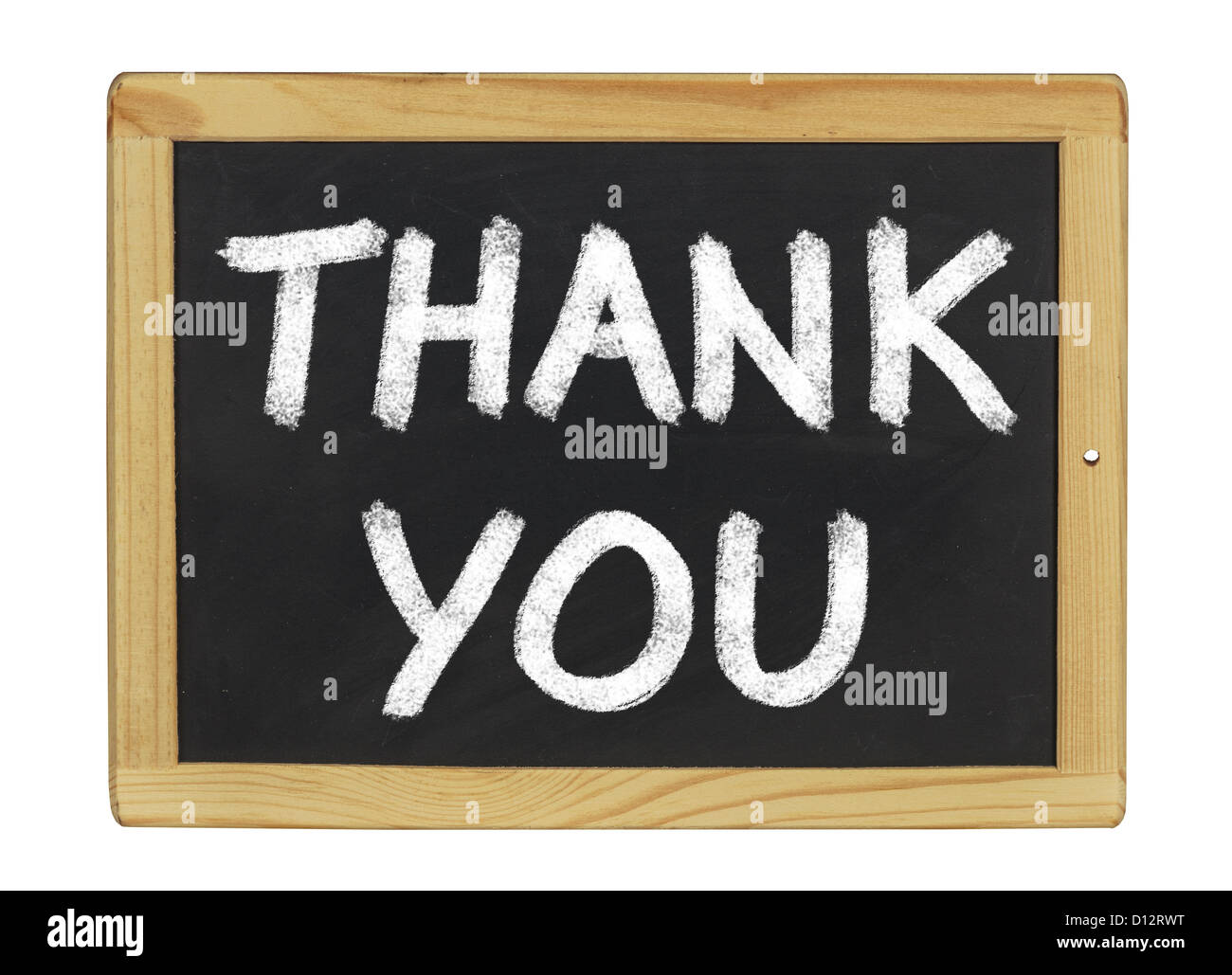 Thank You written on a blackboard Stock Photo