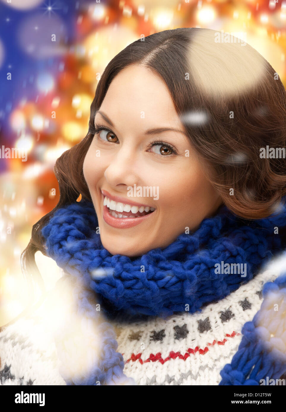 beautiful woman in muffler Stock Photo Alamy