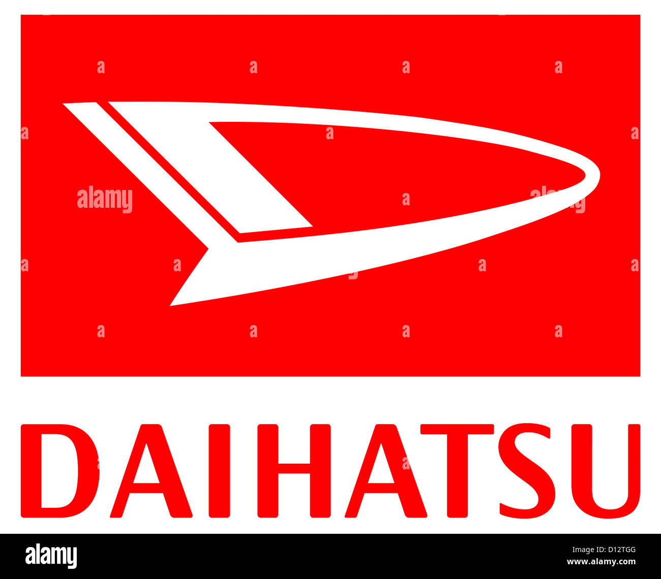 Company logo of the Japanese automobile manufacturer Daihatsu Motor corporation seat in Osaka. Stock Photo