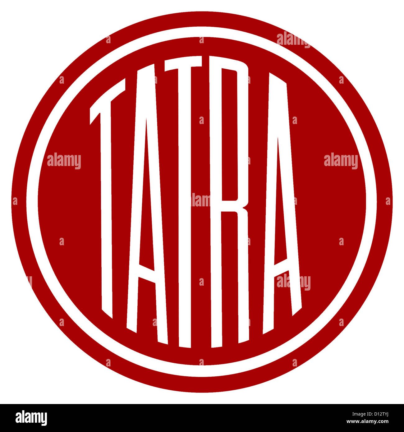 Company logo of the Czech automobile manufacturer Tatra with seat in Koprivnice. Stock Photo