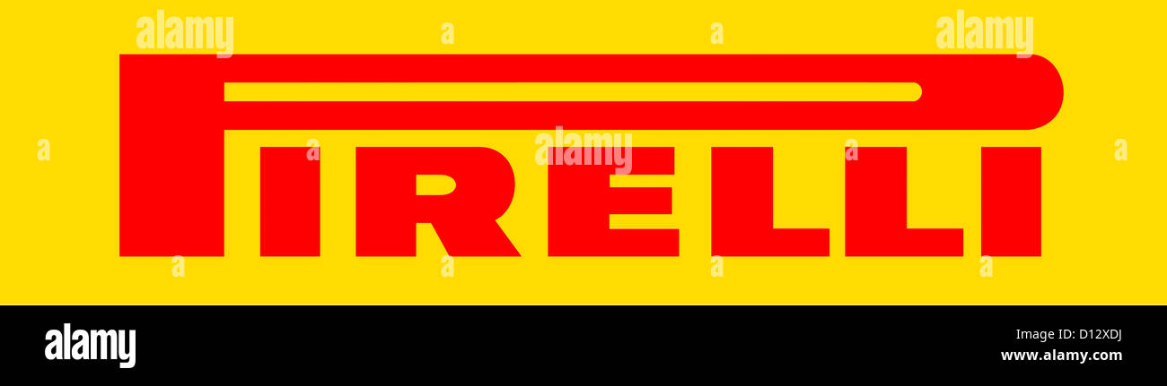 Company logo of the Italian tyre manufacturer Pirelli with seat in Milan. Stock Photo