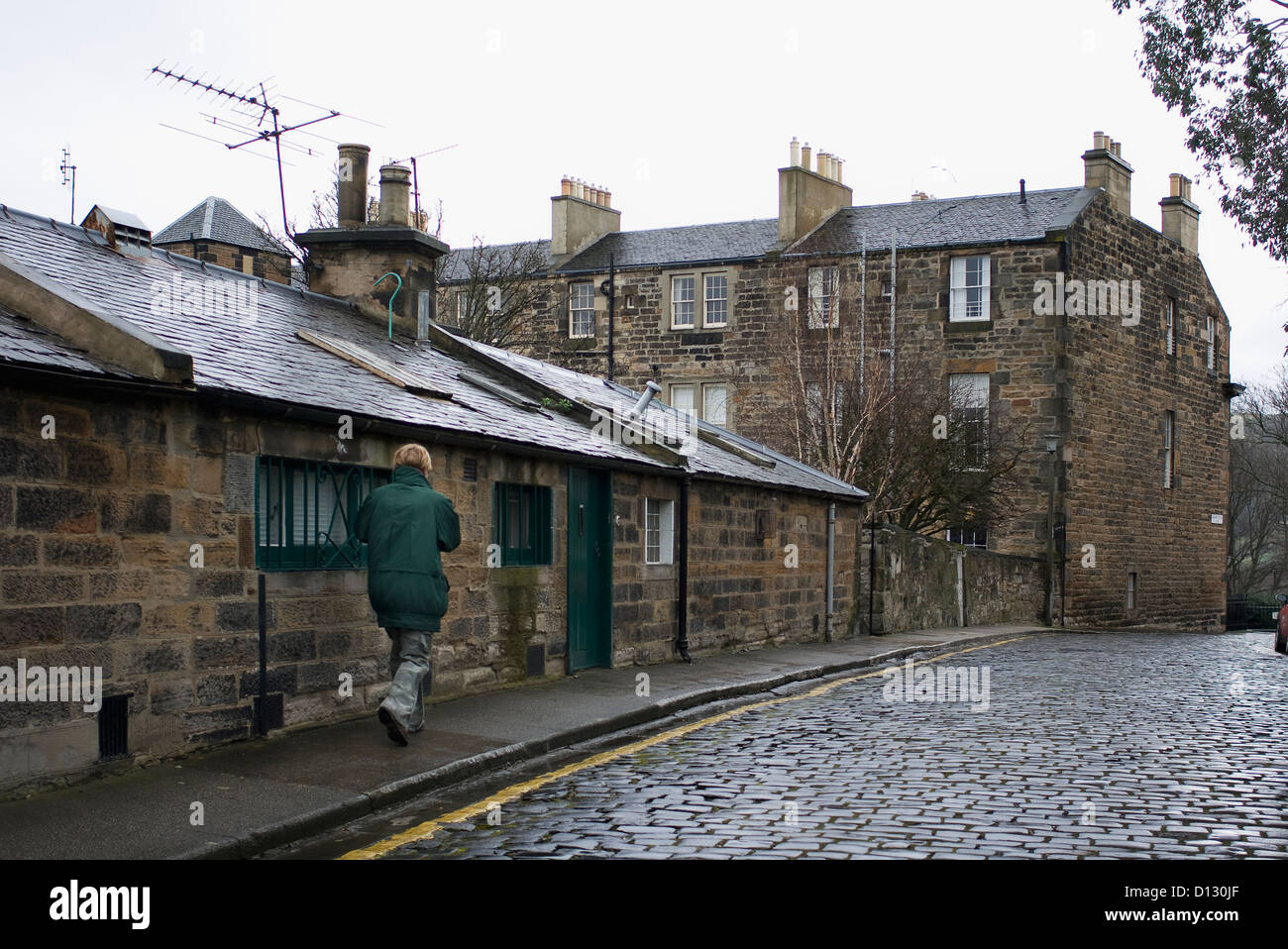 Scotland Edinburgh Stonehouse Women Walking Stock Photo