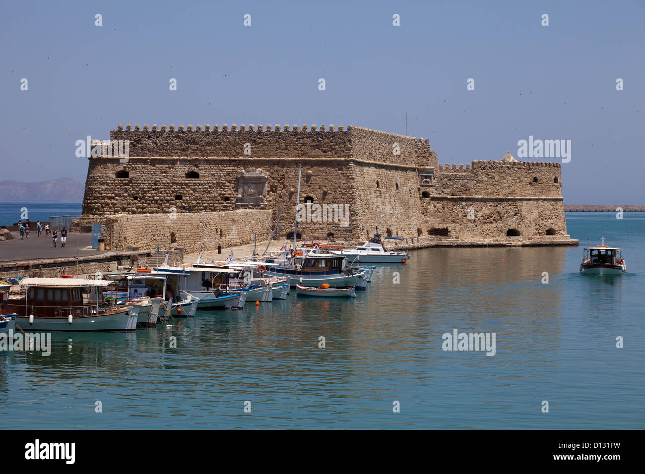 Iraklion Port: Venetian Fortress Stock Photo
