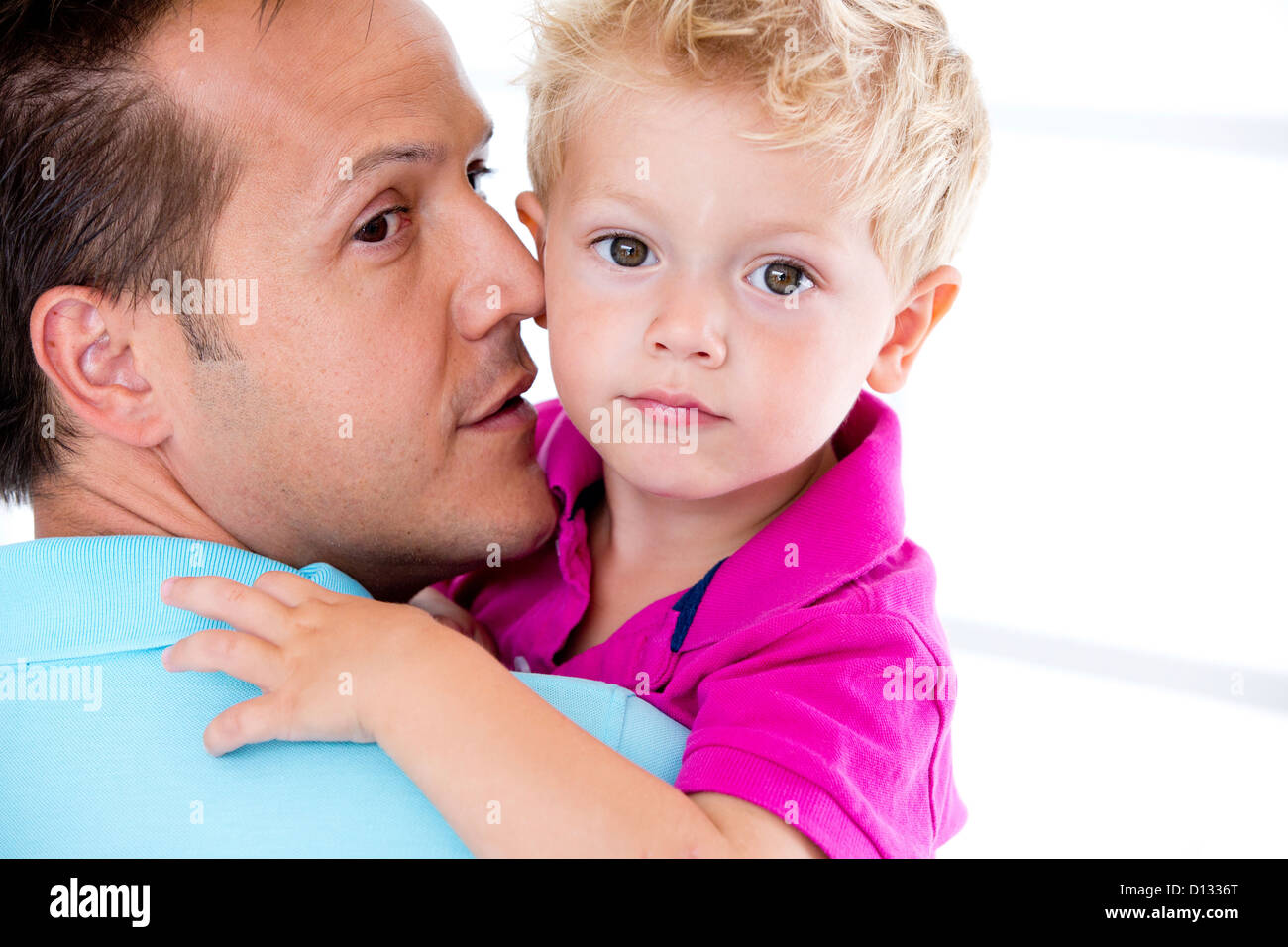 Germany, Father carrying son, smiling Stock Photo Alamy