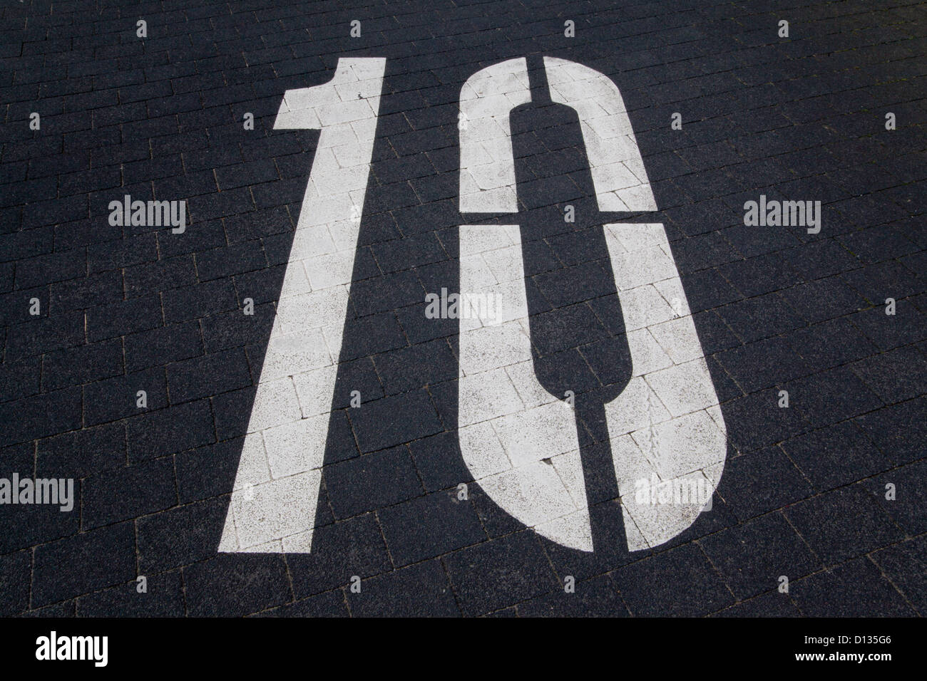 Germany,  Duisburg, numbering on parking area, close up Stock Photo