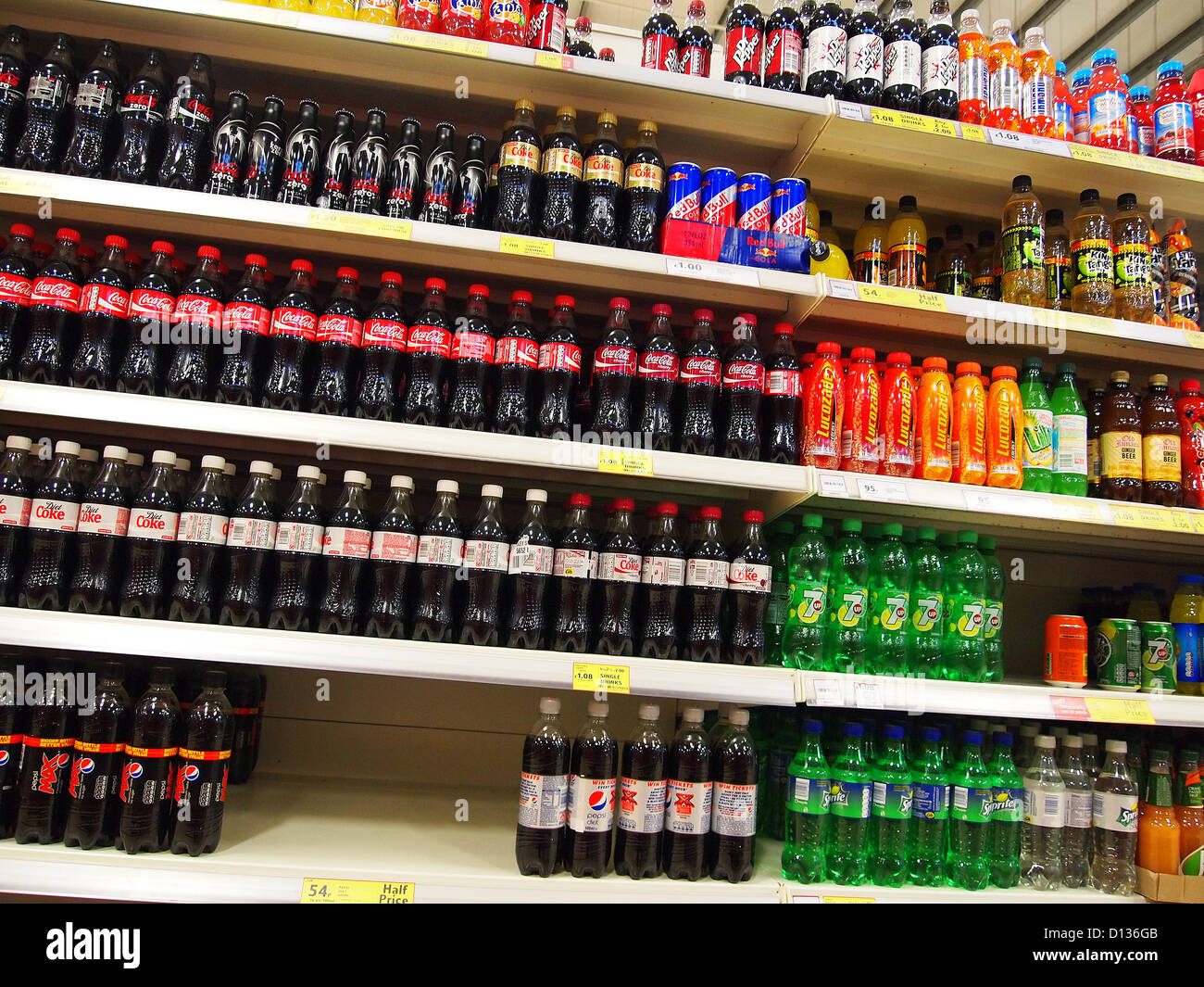 Fully stocked shelves ready for the Christmas shopping rush in a large