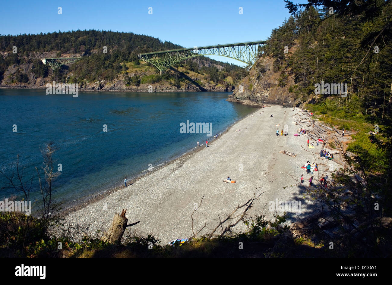 Beach below Deception Pass State Park Washington USA Stock Photo Alamy