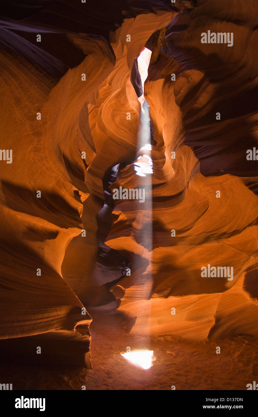 Antelope Canyon A Narrow Canyon Carved Out Of The Sandstone Found On The Navajo Nation Reservation; Arizona USA Stock Photo