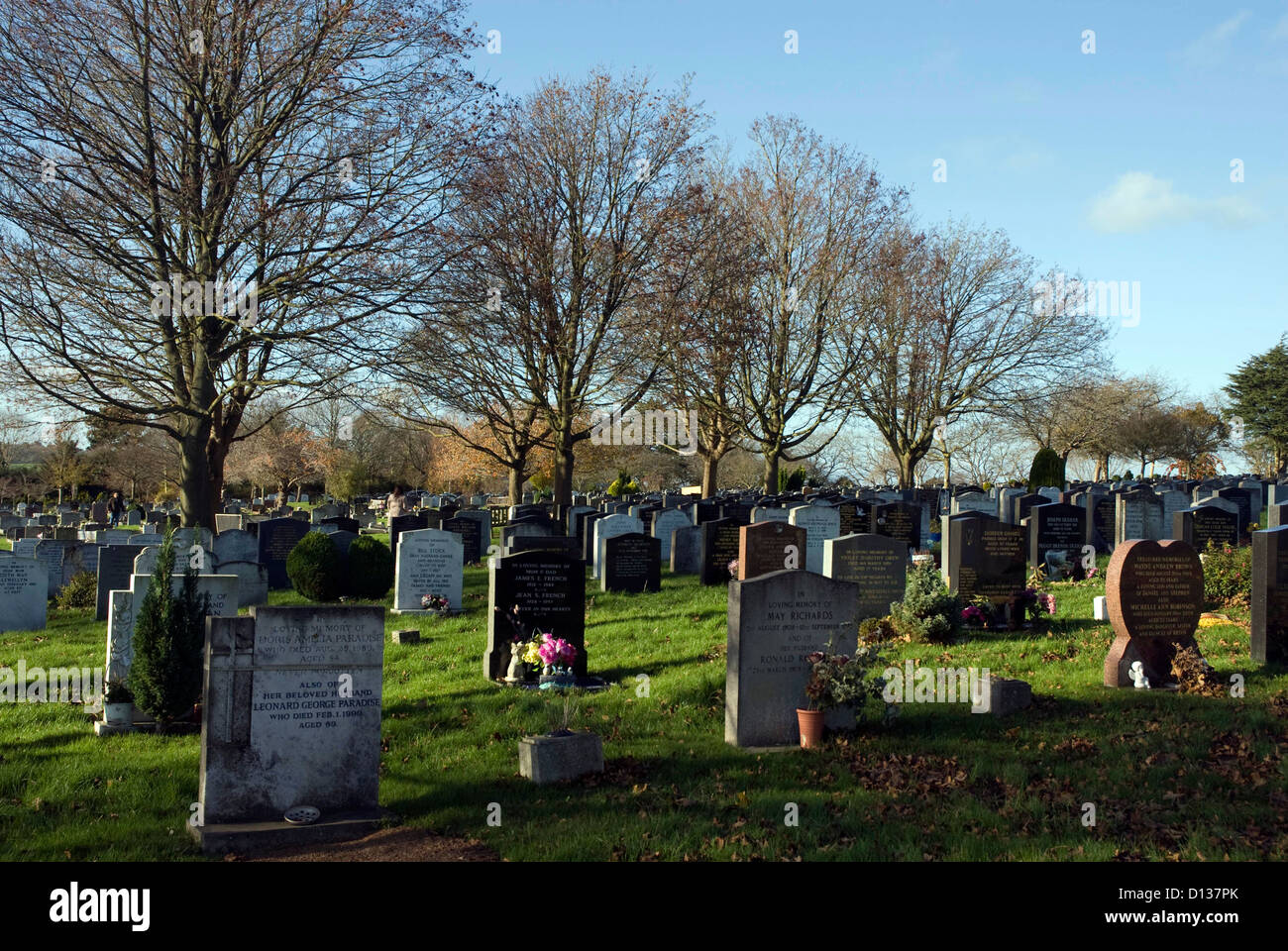 Graves in Haycombe Cemetery, Bath Somerset England UK Stock Photo