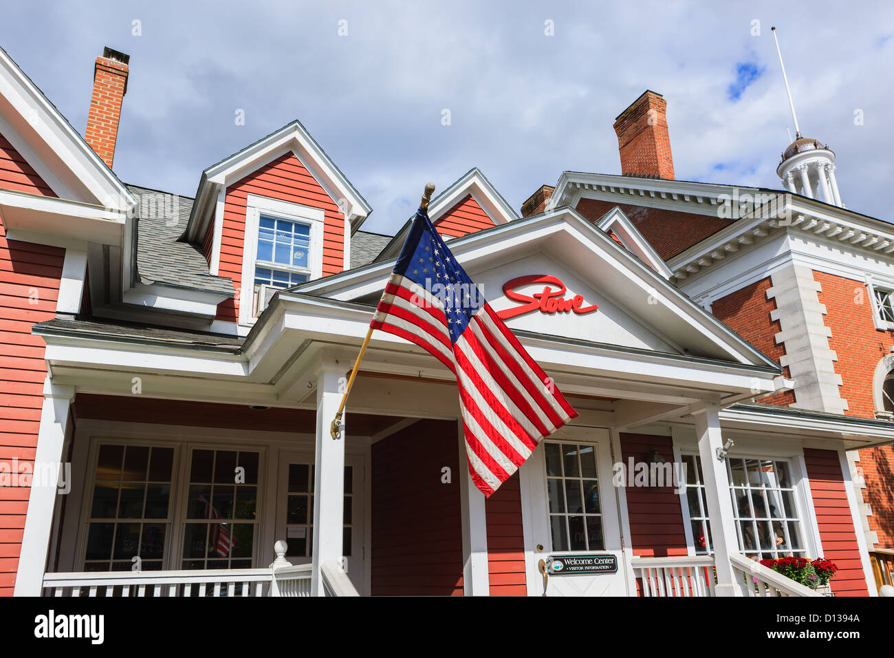 Stowe is a town in Lamoille County, Vermont, United States Stock Photo