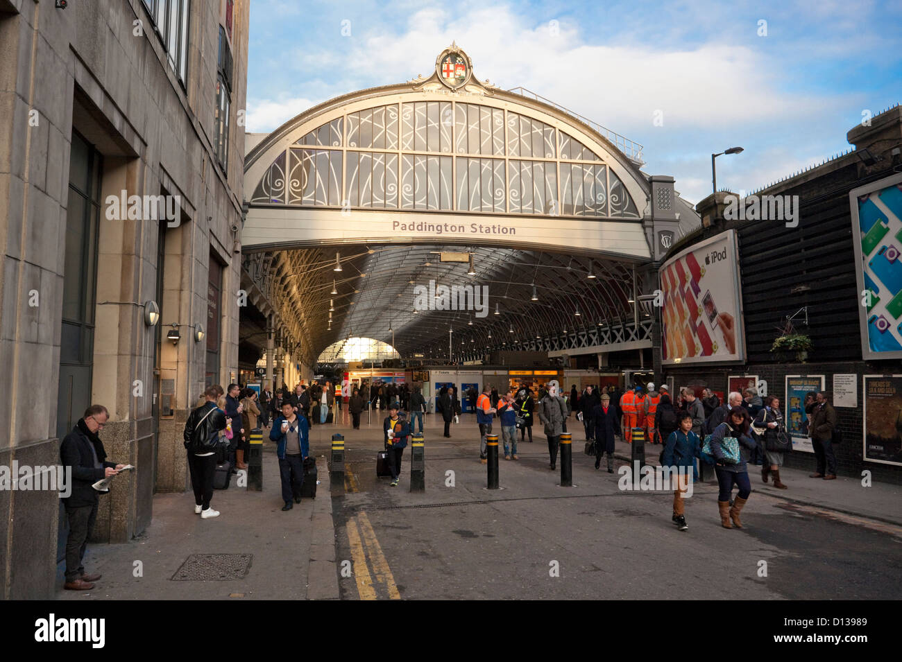 Paddington Railway Station entrance on Praed Street, Paddington, London