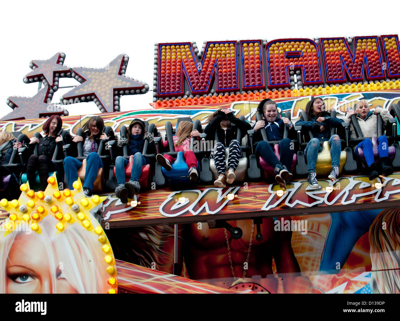 Ride at Stratford Mop Fair, StratforduponAvon, UK Stock Photo Alamy