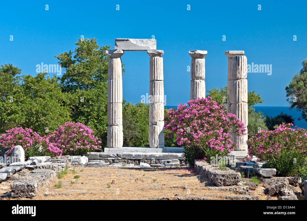 Temple of the Great Gods at Samothraki island in Greece Stock Photo