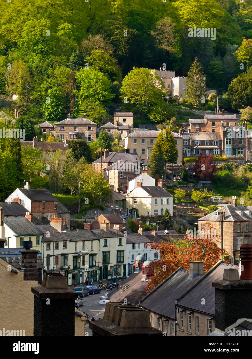 Houses on a hillside in the village of Matlock Bath in the Peak