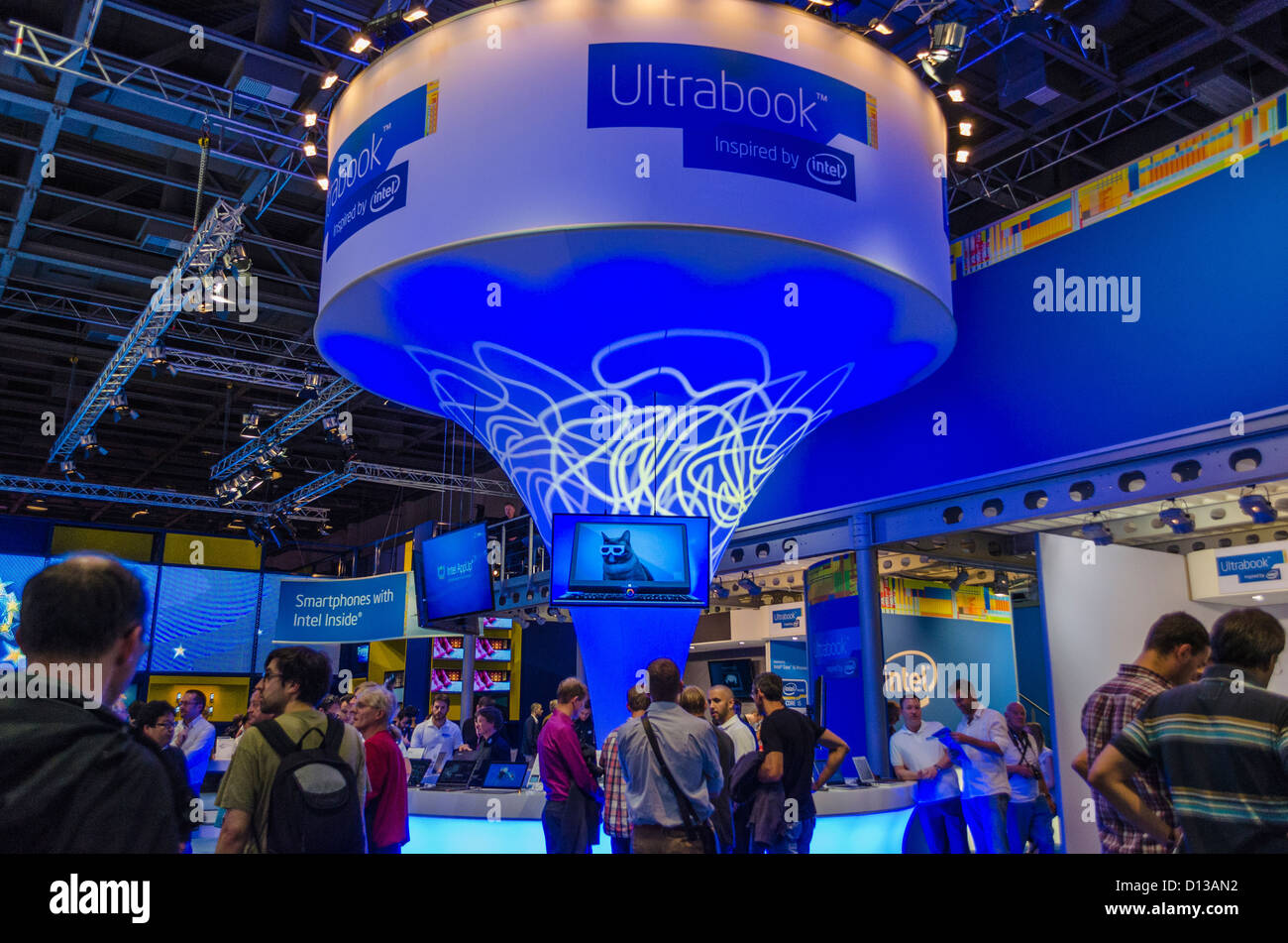 IFA International Consumer Electronics Fair in Berlin, Germany Intel exhibition stand with