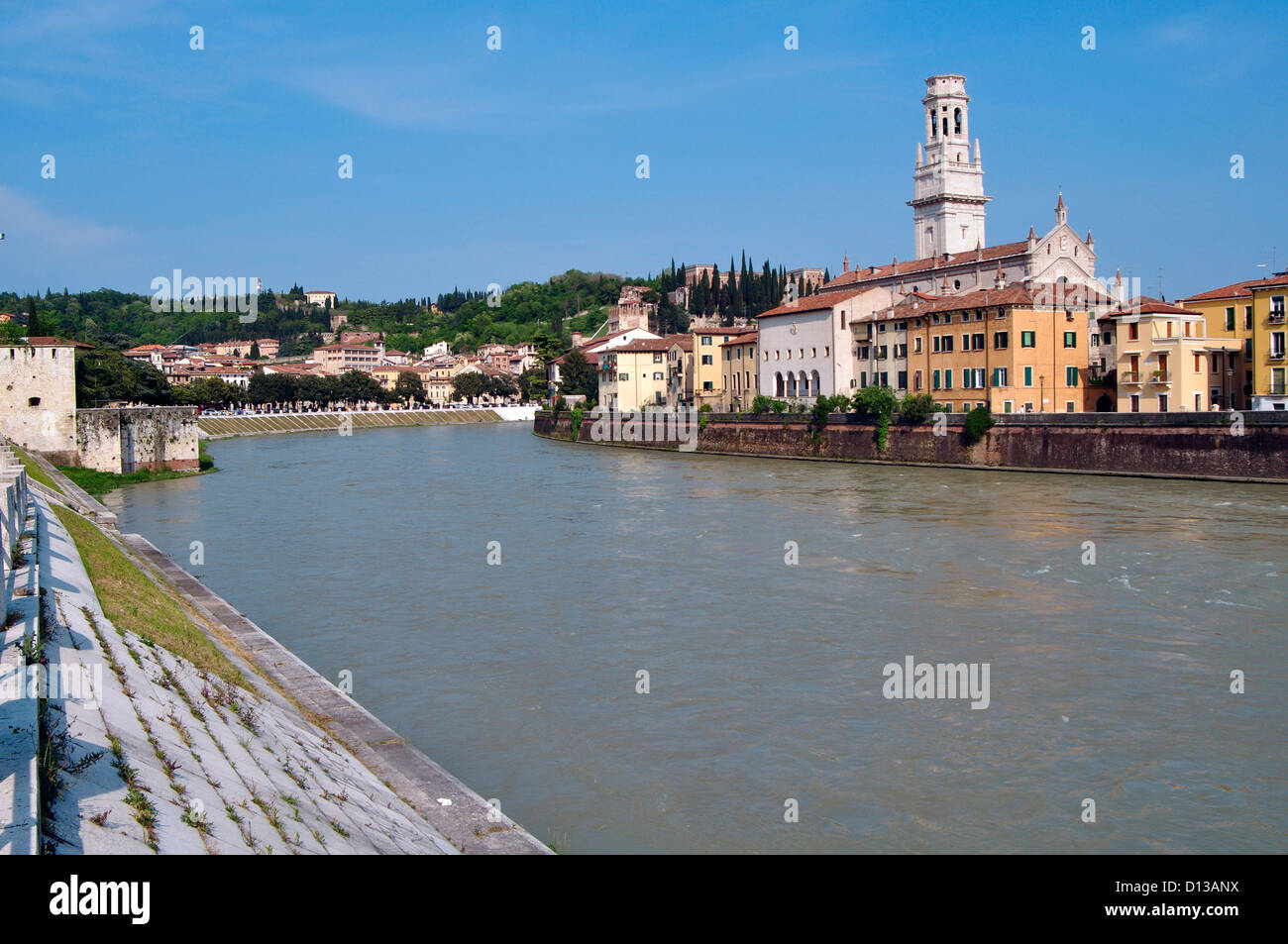 Italy, Veneto, Verona, Adige River Stock Photo - Alamy