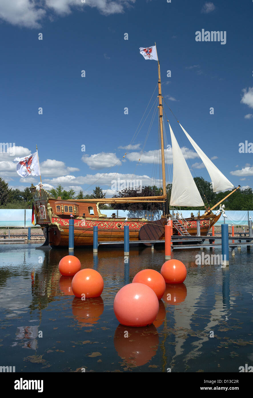Oranienburg, Germany, netherlandish state yacht on the Garden Show Stock Photo