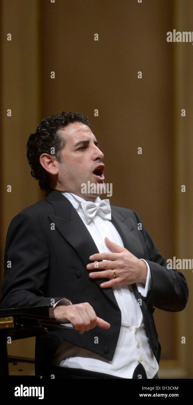 Peruvian tenor Juan Diego Florez performs in Rudolfinum in Prague, December 6, 2012. (CTK Photo/Roman Vondrous) Stock Photo
