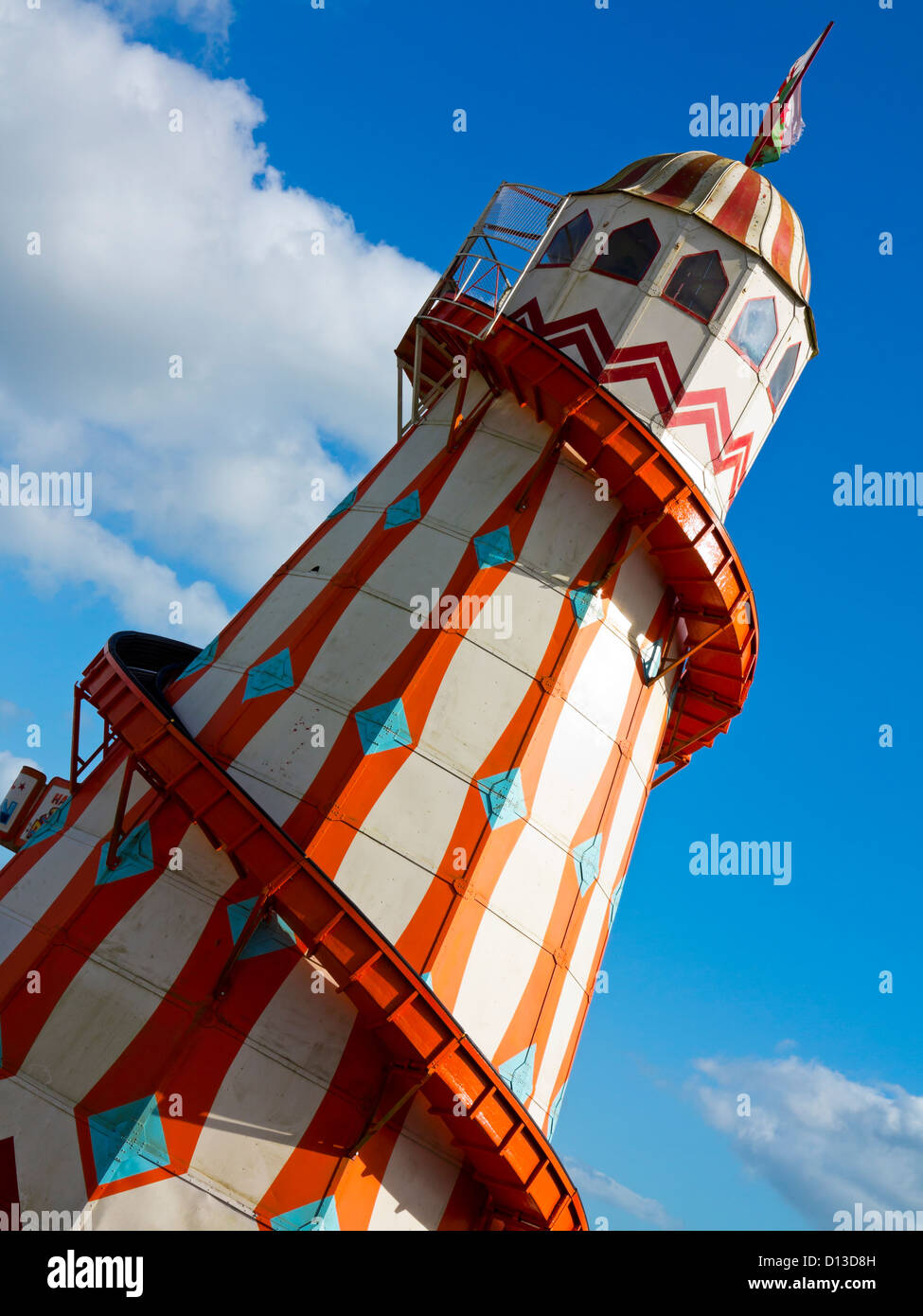 Traditional fairground helter skelter at Folly Farm Adventure Park and