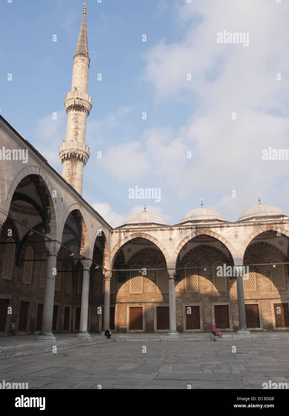Courtyard of the Sultan Ahmed Mosque or blue mosque Istanbul Turkey ...